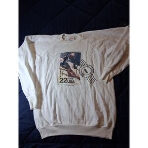 Vintage Healthknit 1988 Olympics USPS Skiing Sweatshirt‎ White XL Vail Colorado